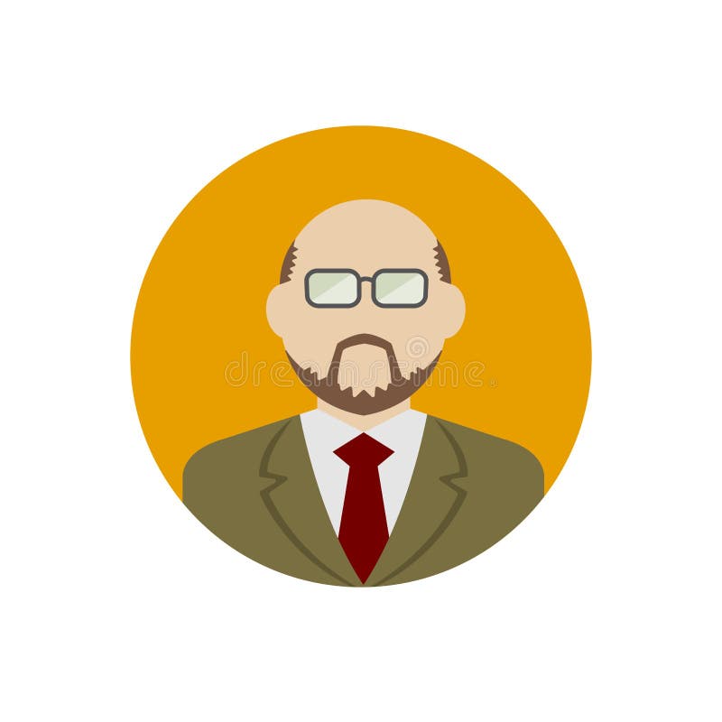 Faceless business man avatar illustration / circle