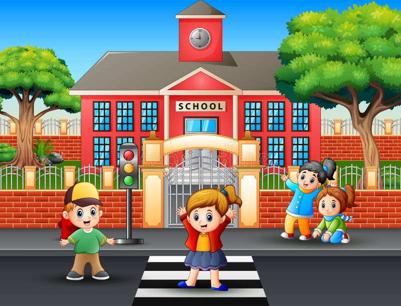 Kids Crossing Road Stock Illustrations – 741 Kids Crossing Road Stock  Illustrations, Vectors & Clipart - Dreamstime