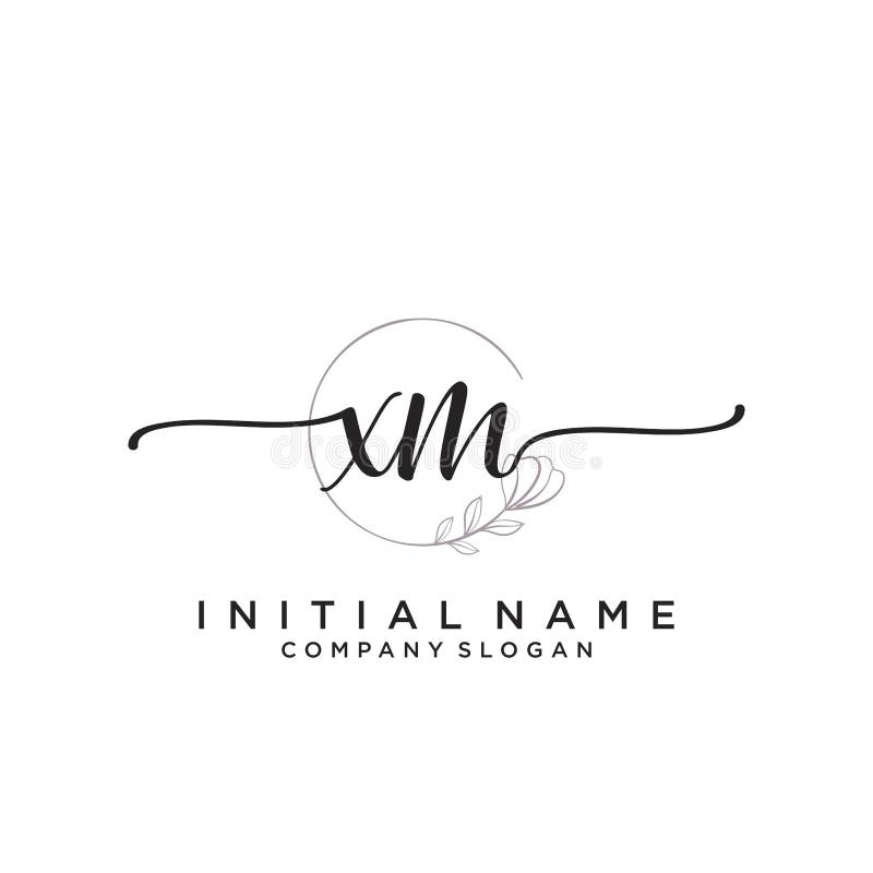 XM Letter Initial Beauty Monogram and Elegant Logo Design, Handwriting ...