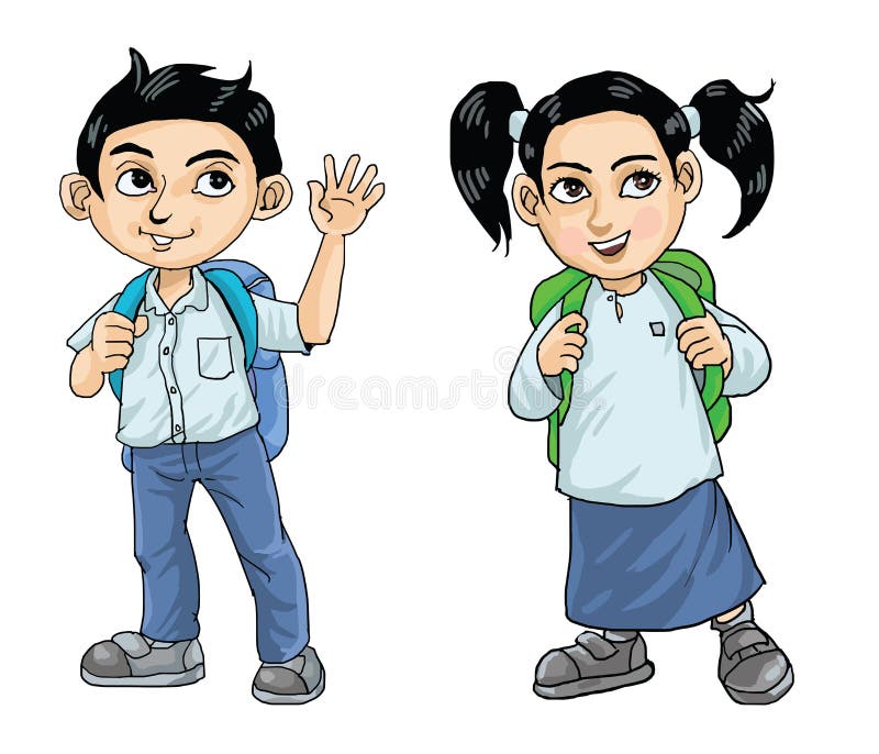 Boy Girl Ready To School Stock Illustrations 371 Boy Girl Ready To School Stock Illustrations Vectors Clipart Dreamstime