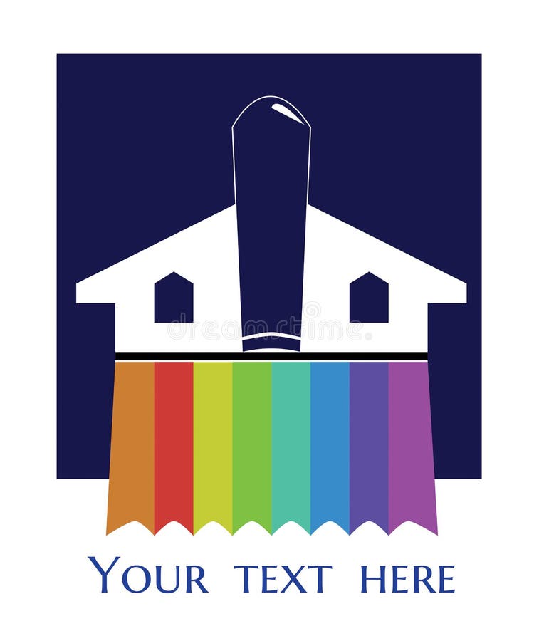 Concept logo design for house renovation,repair,paint,color wash royalty free illustration