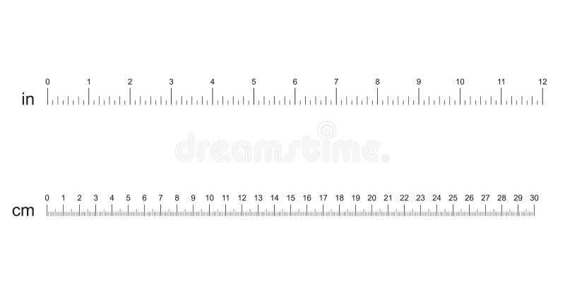 Inch and Metric Rulers Set. Centimeters and Inches Measuring Scale Cm  Metrics Indicator Stock Vector - Illustration of graph, indication:  136085469