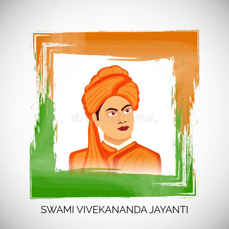 Swami Vivekananda Jayanti stock illustration. Illustration of ...