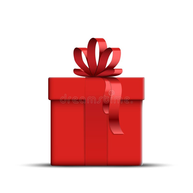 Realistic Red Gift Box