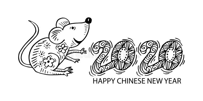 Chinese Happy New Year 2020. Stock Vector - Illustration of element