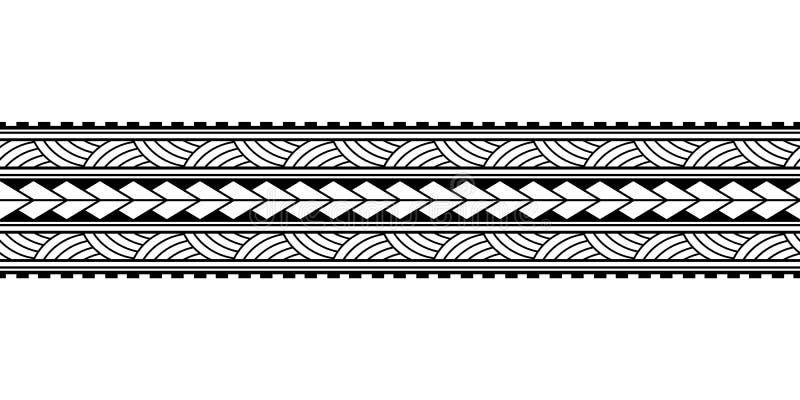 Maori Polynesian Tattoo Bracelet. Tribal Sleeve Seamless Pattern Vector.  Samoan Border Tattoo Design Fore Arm or Foot Stock Vector - Illustration of  fore, ornament: 166384370