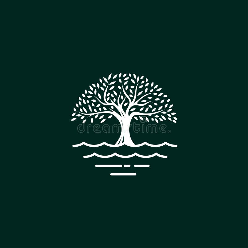Tree logo design vector template. creative tree and water symbol vector illustration