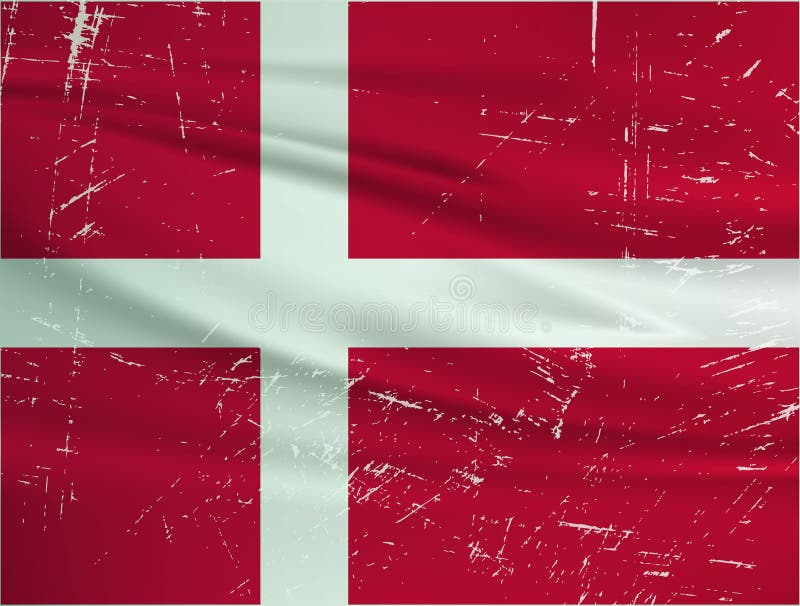 Grunge Denmark Flag Denmark Flag With Waving Grunge Texture Stock Vector Illustration Of