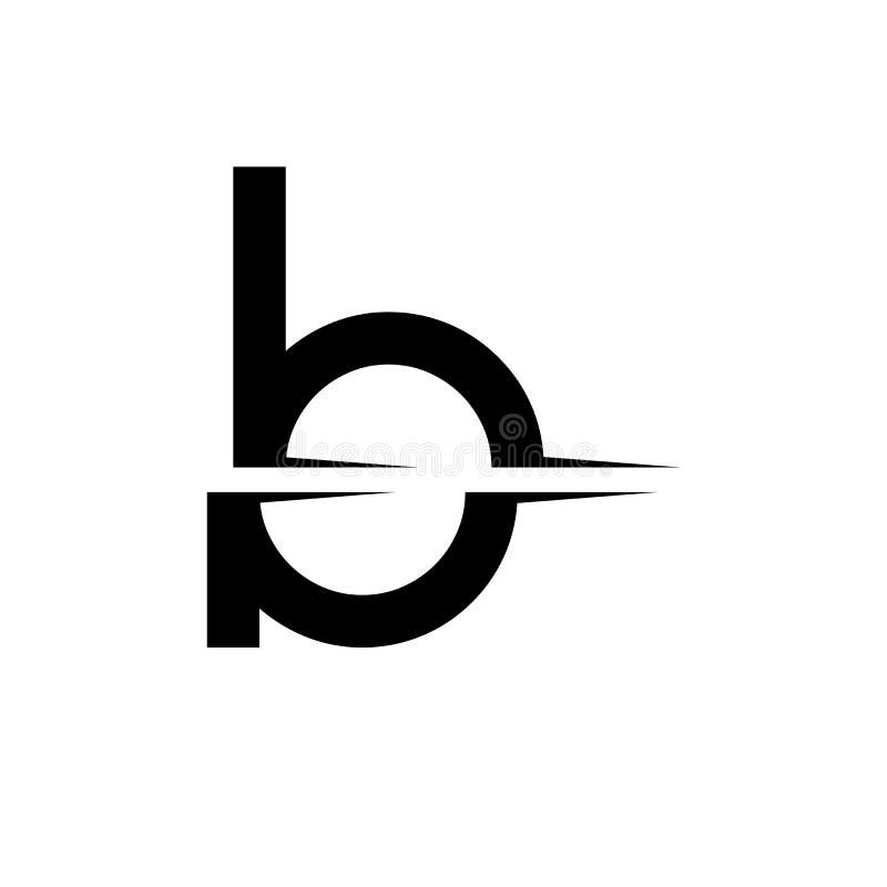 Initial Letter B Logo Cut Into Two Parts Stock Vector - Illustration of
