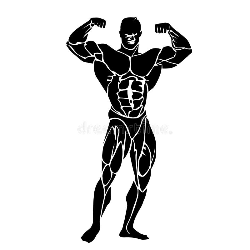 Bodybuilder with Wings, Fitness and Bodybuilding Theme, Vector Stock ...