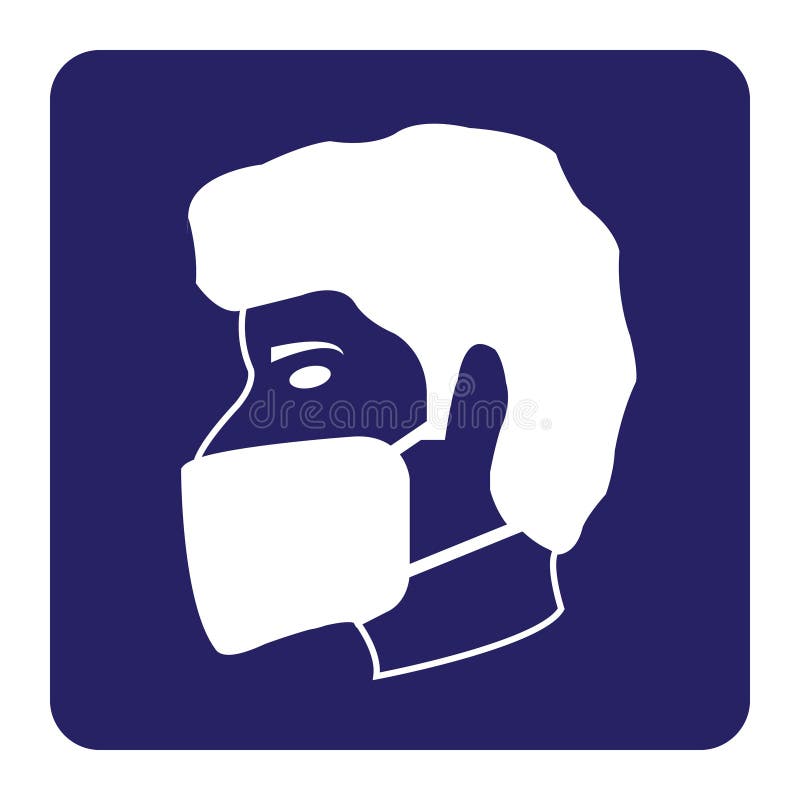 Wear face Mask icon royalty free illustration