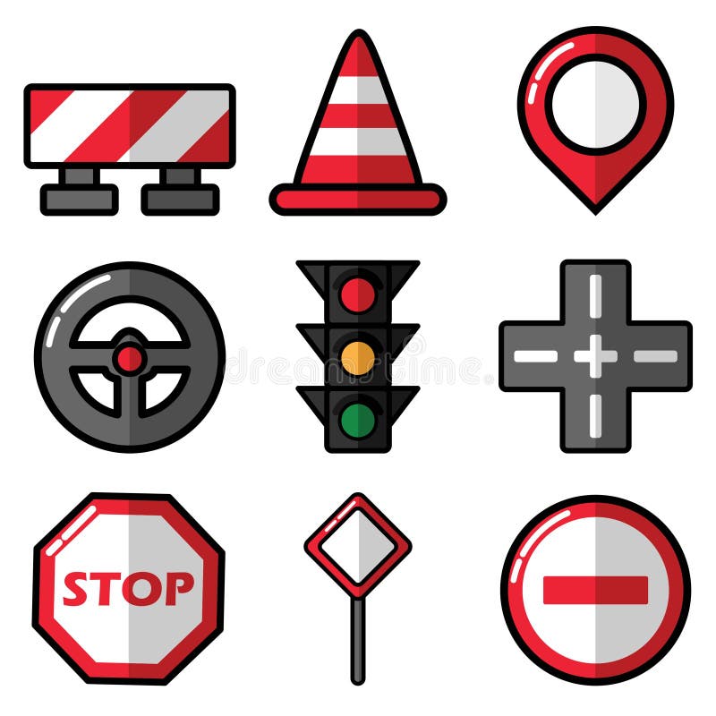 Cute Cartoon Traffic Signs Vector Illustration Stock Vector - Illustration of direction, highway: 172748248 Cute Cartoon Traffic Signs Vector Illustration Stock Vector - Illustration of direction, highway: 172748248