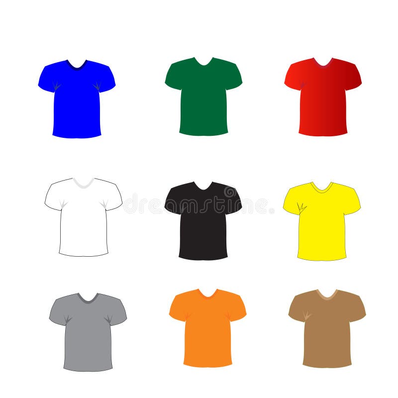 Set of blank tshirts Royalty Free Vector Image