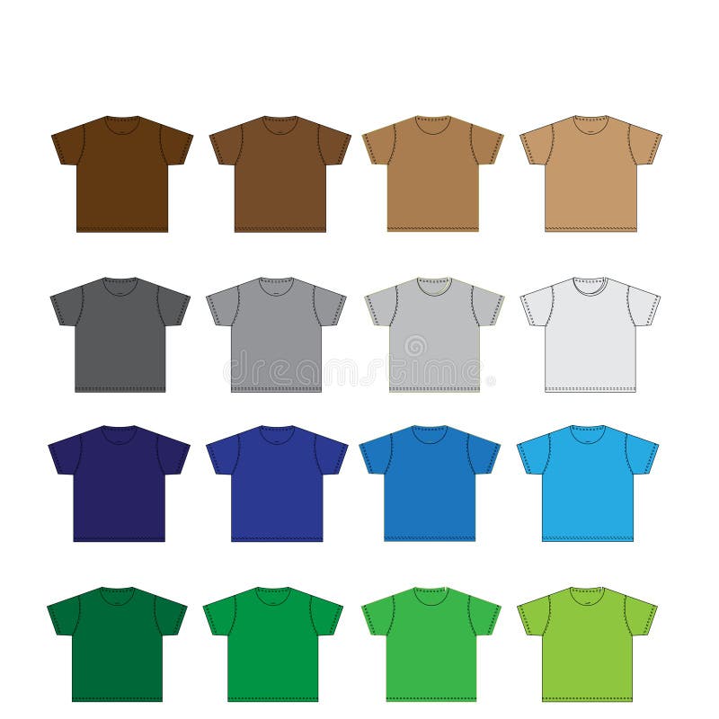 Set of blank tshirts Royalty Free Vector Image