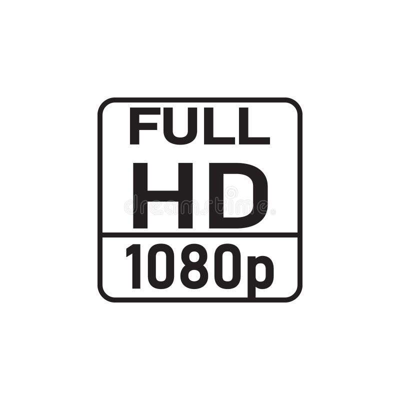 FULL HD 4K 8K Video Format Vector Icon Isolated on White Background ...