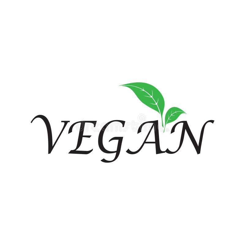 Vegan Icon. Vector Green Leaf Logo Sign for Healthy Food Package Design