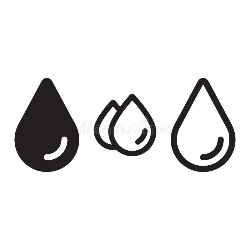 Set Of Various Black Water Drop Icons On White Stock Vector ...