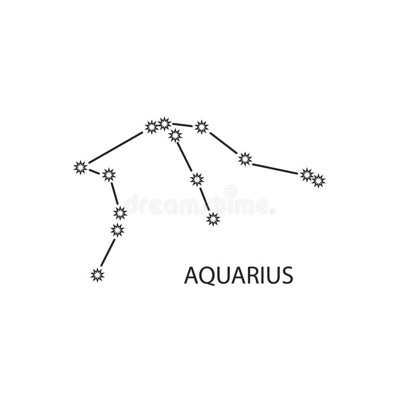 Aquarius Zodiac constellation stars sign with titles. Vector illustration, isolated on white background royalty free illustration Aquarius Zodiac constellation stars sign with titles. Vector illustration, isolated on white background royalty free illustration