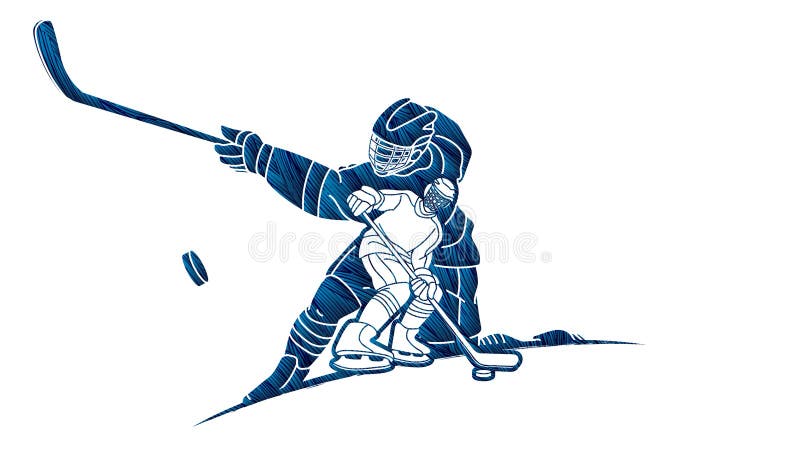 Ice Hockey Goalie Sport Player Cartoon Action Graphic Vector Stock Vector  by ©sila5775 319174888