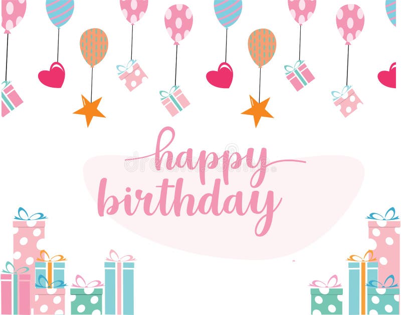 Happy Birthday Background in Hand Drawn Style Design Vector Stock ...
