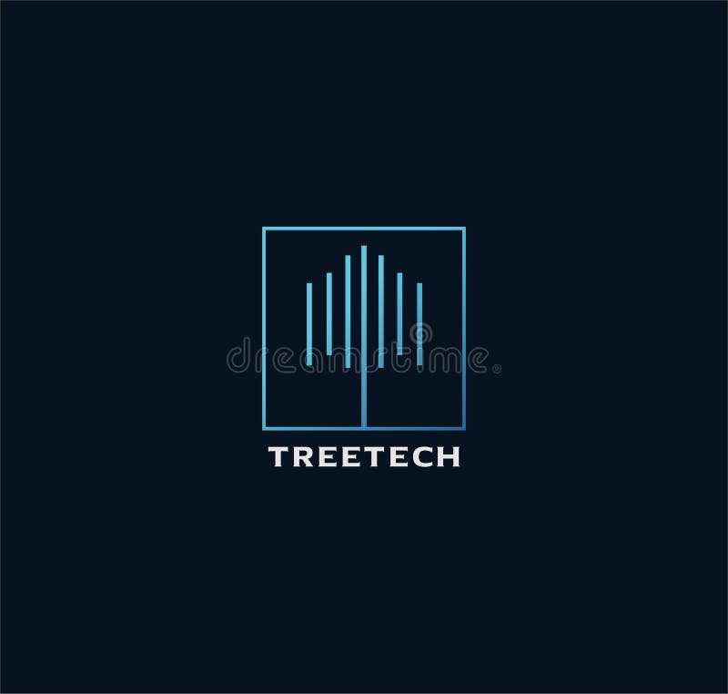 Tree Tech Logo Design Template. Abstract technology tree logo Vector organic Natural.