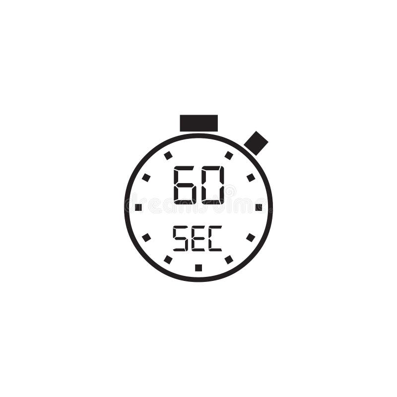Seconds, Stopwatch Vector Icon, Digital Timer, Countdown Symbol Stock - Illustration of graphic, business: 173855519