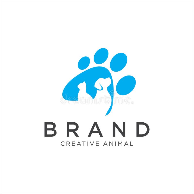Pet Shop Logo . Pet Logo Design . Dog Cat Logo . Animal Pet Care Logo