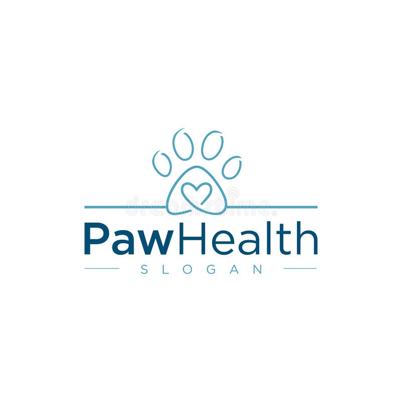 Pet Medical Clinic Health Design Logo Template. Pet paw clinic health logo icon. Animal health logo vector illustration