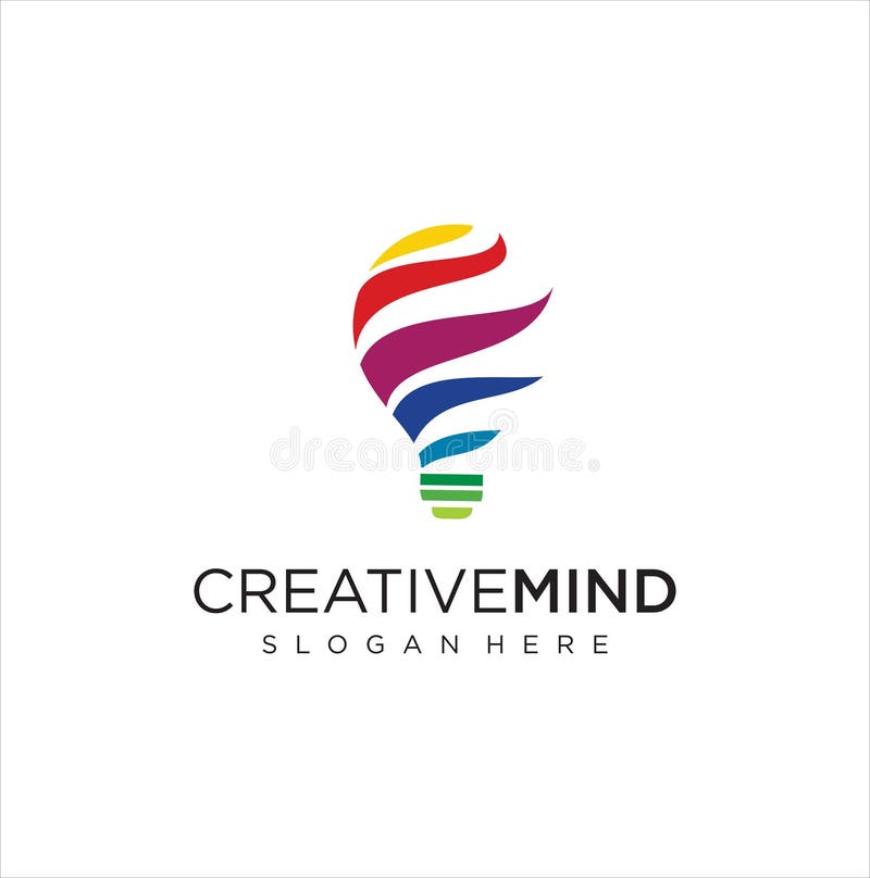 Smart bulb tech logo icon. Idea creative light bulb logo. Bulb digital logo technology Idea. Bulb Logo Design Colorfull. royalty free illustration