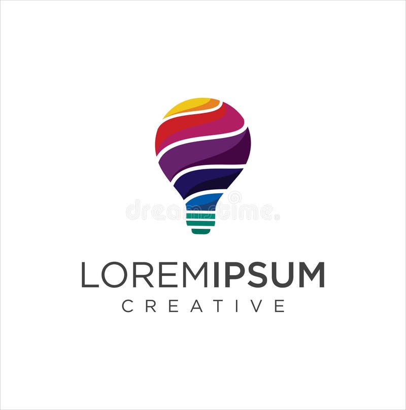 Smart bulb tech logo icon. Idea creative light bulb logo. Bulb digital logo technology Idea. Bulb Logo Design Colorfull. vector illustration