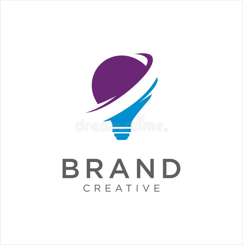 Smart bulb tech logo icon. Idea creative light bulb logo. Bulb digital logo technology Idea. Bulb Logo Design Colorfull. stock illustration