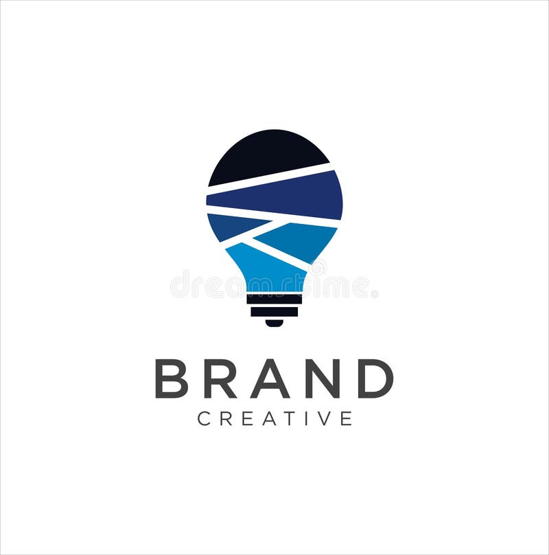 Smart bulb tech logo icon. Idea creative light bulb logo. Bulb digital logo technology Idea. Bulb Logo Design Colorfull. royalty free illustration