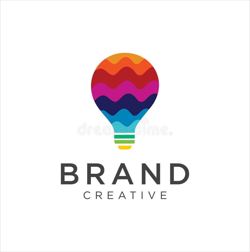 Smart bulb tech logo icon. Idea creative light bulb logo. Bulb digital logo technology Idea. Bulb Logo Design Colorfull. royalty free illustration