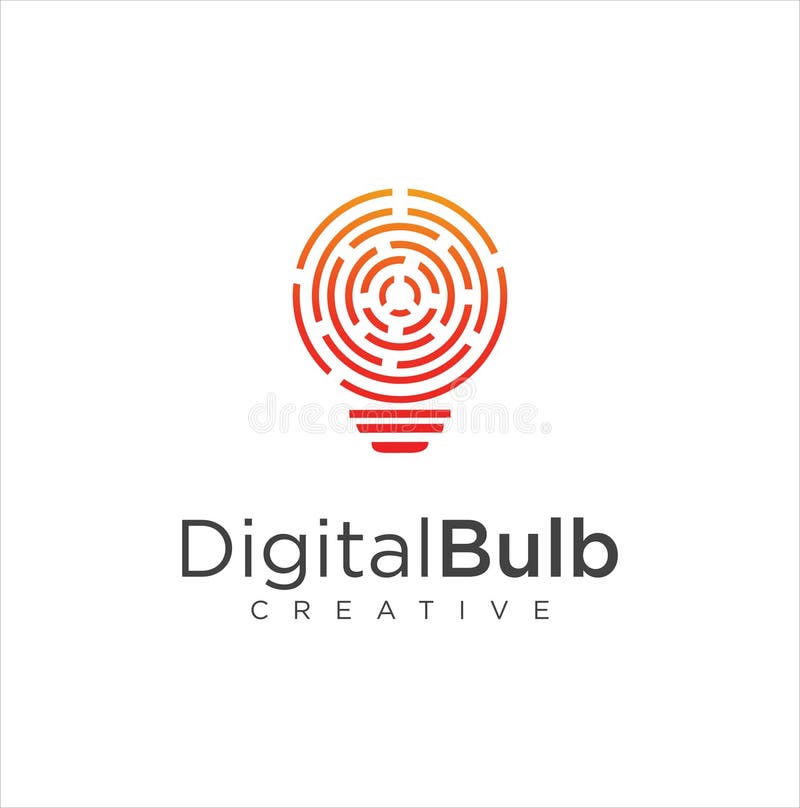 Smart bulb tech logo icon. Idea creative light bulb logo. Bulb digital logo technology Idea. Bulb Logo Design Colorfull. vector illustration
