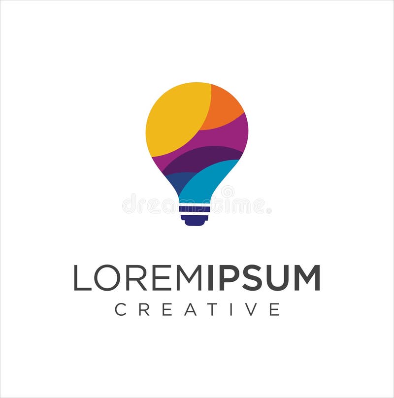 Smart bulb tech logo icon. Idea creative light bulb logo. Bulb digital logo technology Idea. Bulb Logo Design Colorfull. vector illustration