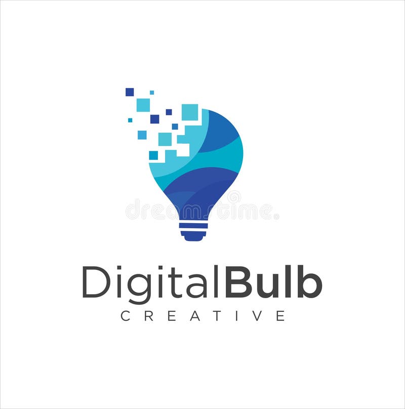 Smart bulb tech logo icon. Idea creative light bulb logo. Bulb digital logo technology Idea. Bulb Logo Design Colorfull. vector illustration