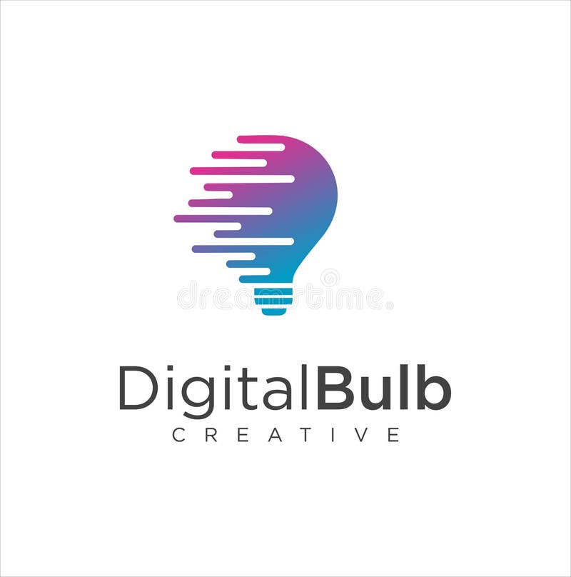 Smart bulb tech logo icon. Idea creative light bulb logo. Bulb digital logo technology Idea. Bulb Logo Design Colorfull. vector illustration