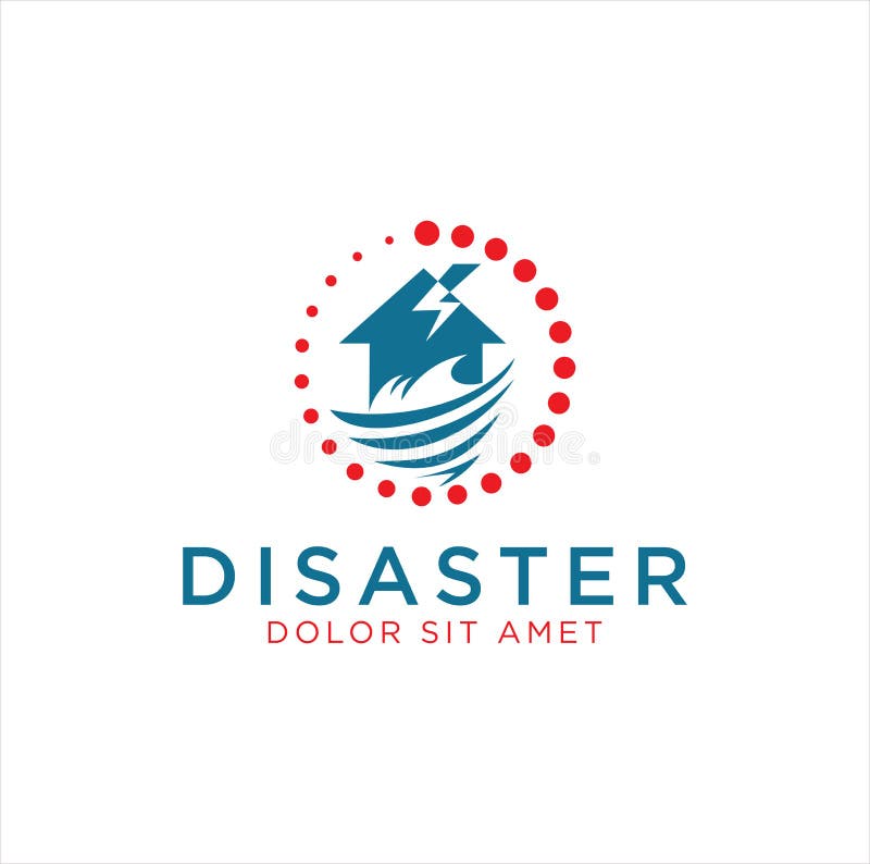 Logo for home improvement after a disaster . Natural Disaster Logo Template . House Restore Disaster Logo Design. after disaster p