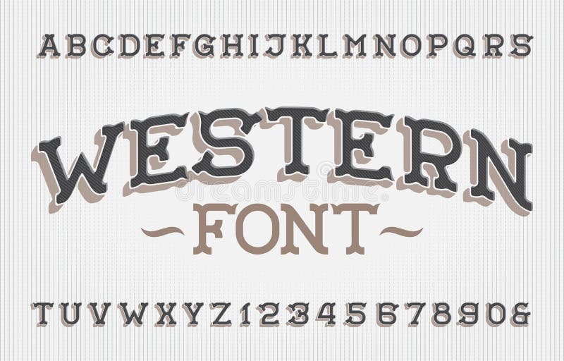 Western Retro Alphabet Vector Stencil Font. Stock Vector - Illustration ...