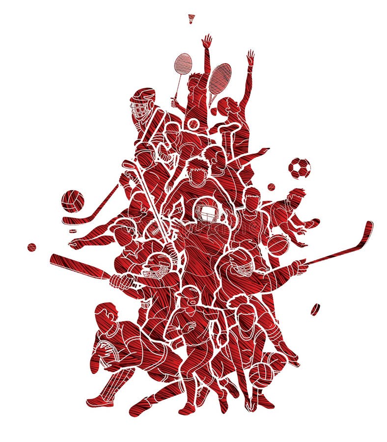 Sports Mix Sport Players Action Cricket Basketball Baseball Rugby Ice