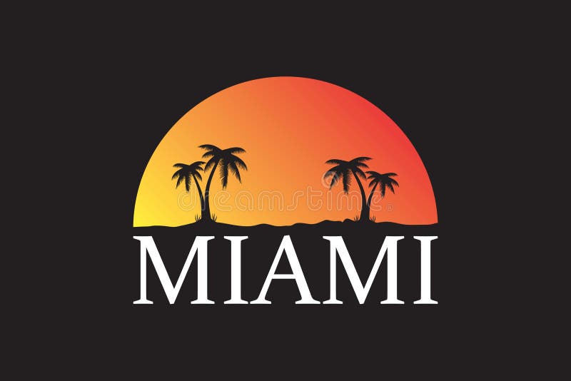Miami Vector Illustration Design for Banner, Tshirt Graphics
