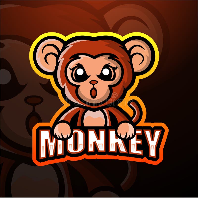 Monkey Mascot Esport Logo Design Stock Vector - Illustration of forest