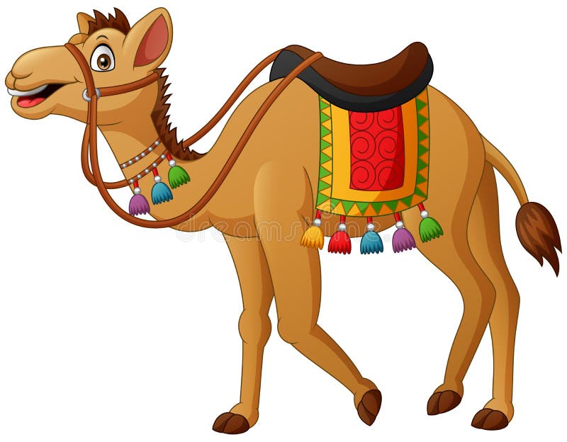 Cute Camel Cartoon with Saddlery Stock Vector - Illustration of cute,  mammal: 176368238