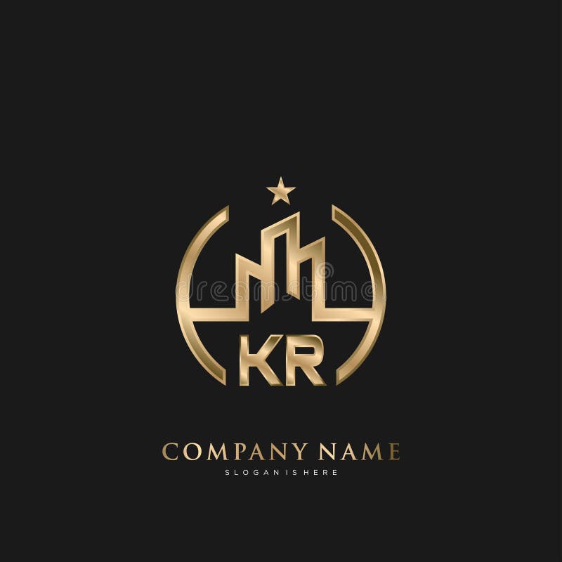 KR Initial Letter Real Estate Luxury house Logo Vector for Business, Building, Architecture. Kr logo real estate vectors