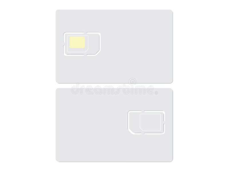 SIM Card Isolated on White Background Stock Vector - Illustration of
