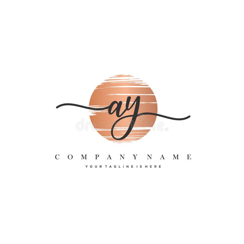 AY Initial Letter Handwriting Logo Hand Drawn Template Vector. Stock