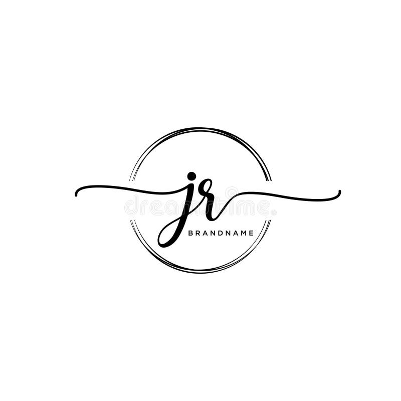 JR Initial Handwriting Logo with Circle Stock Vector - Illustration of ...