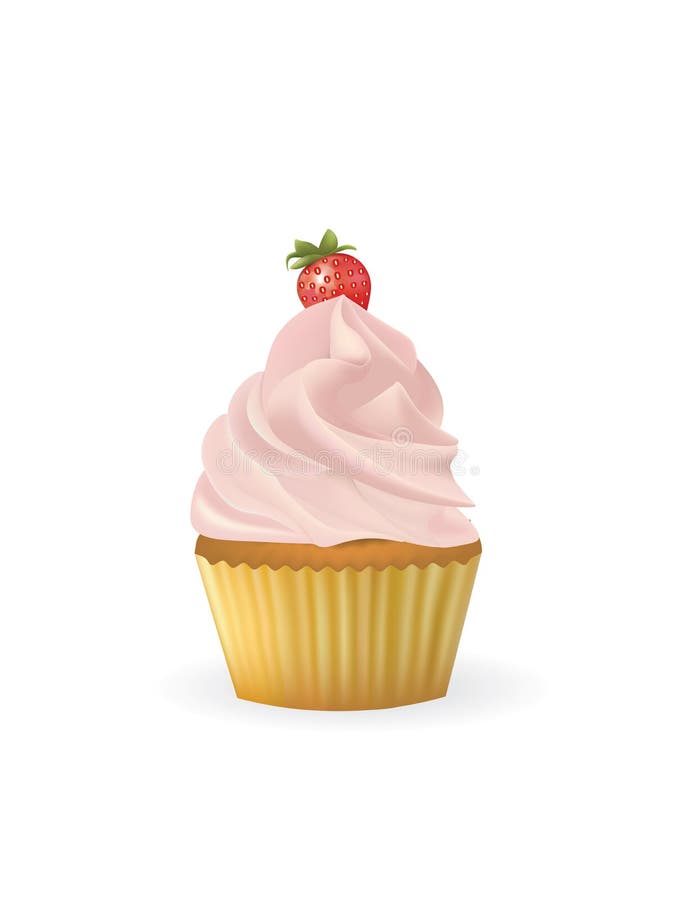 Strawberry cupcake stock vector. Illustration of delicious 178355238