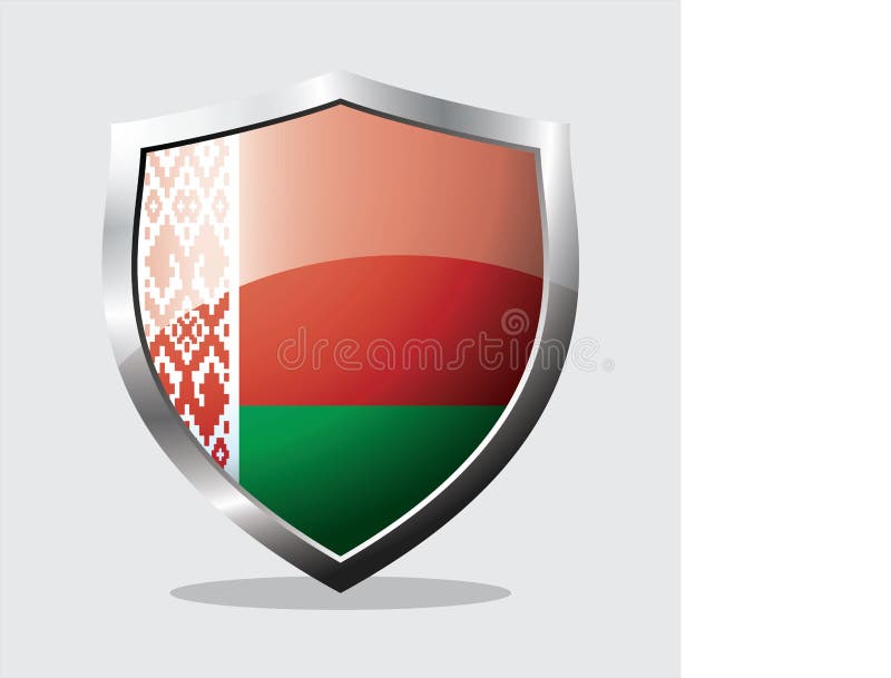 Shield of the belarus country flag stock illustration