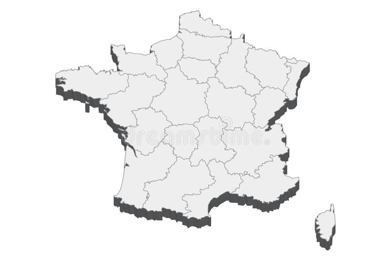 France White Map 3d Gray Stock Illustrations – 39 France White Map 3d ...